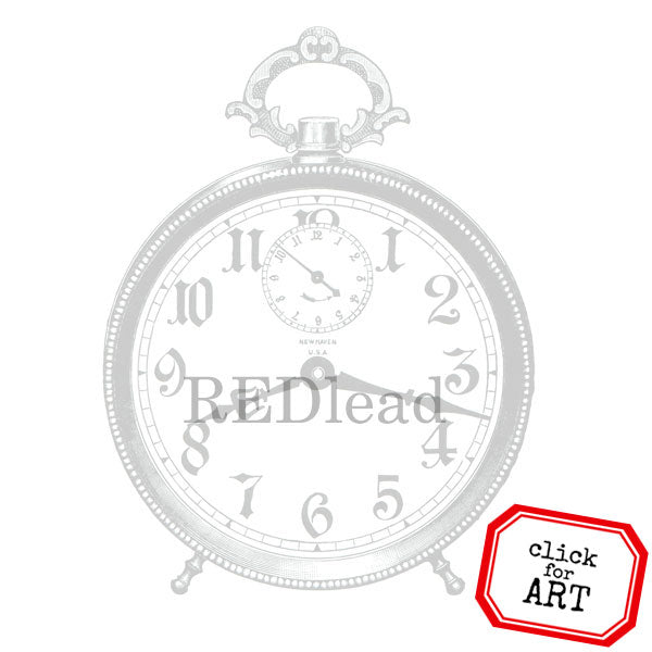 Vintage Clock Rubber Stamp
