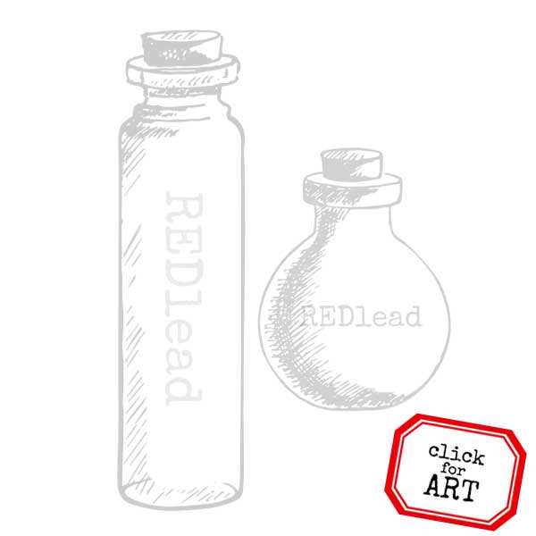 2 Corked Vials Rubber Stamp