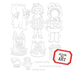 Paper Doll Rubber Stamp