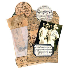 Vintage Label Wood Mount Rubber Stamp