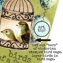 Bird Cage Rubber Stamp