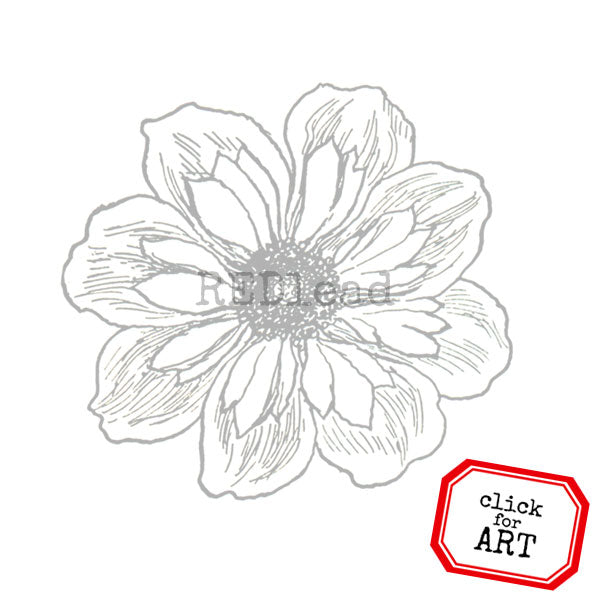 Double Dahlia Flower Rubber Stamp