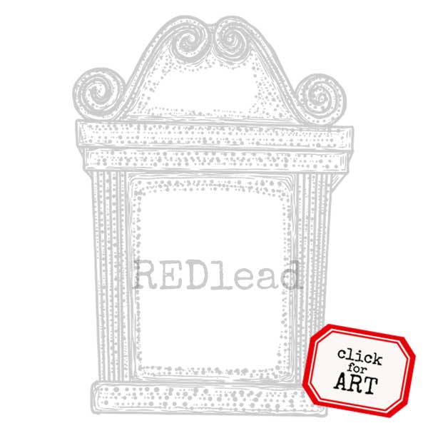 Medieval Tomb Stone Halloween Rubber Stamp
