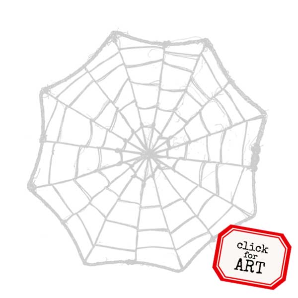 Spider Web Halloween Rubber Stamp