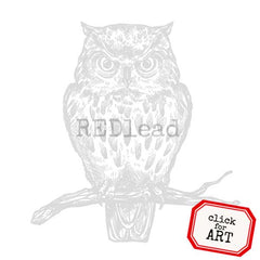 Screech Owl Halloween Rubber Stamp