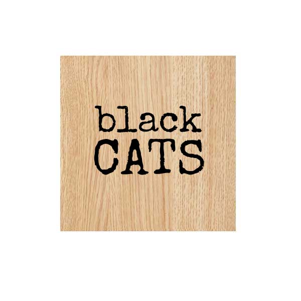 Black Cats Halloween Wood Mount Rubber Stamp