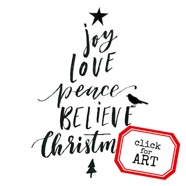 Joy Love Peace Christmas Rubber Stamp