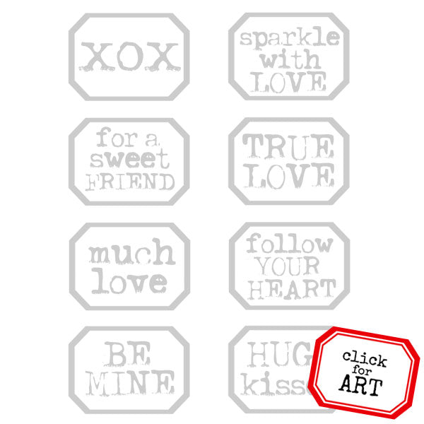 Little Labels XOX Valentine Rubber Stamp