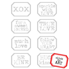 Little Labels XOX Valentine Rubber Stamp