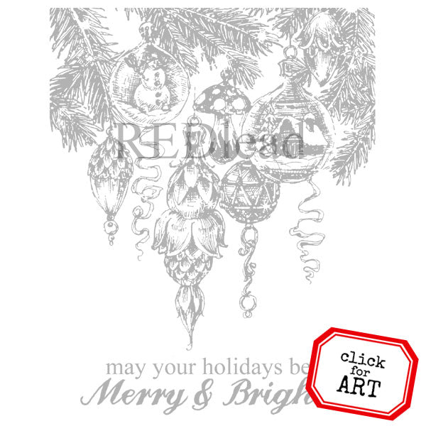 Merry and Bright Christmas Rubber Stamp