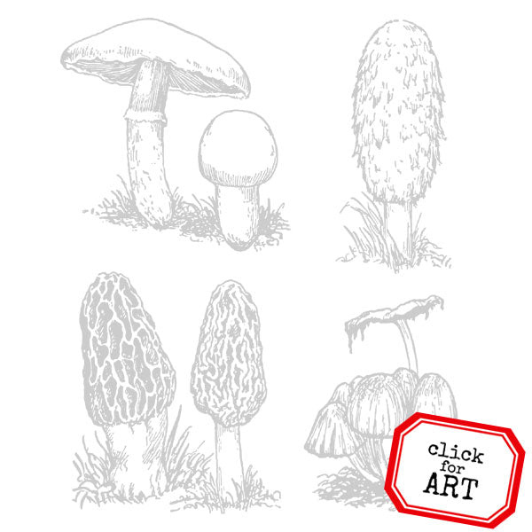 Woodland Mushrooms Rubber Stamp