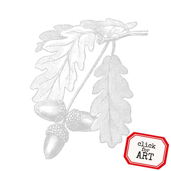 Oak Leaves Rubber Stamp