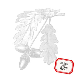 Oak Leaves Rubber Stamp