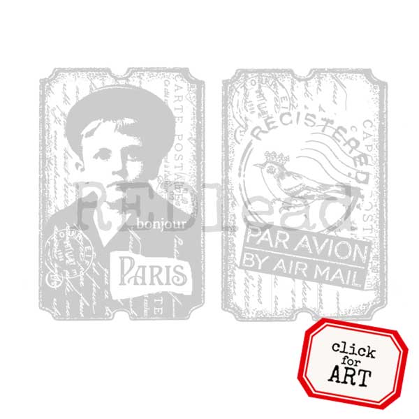 Tickets to Paris Rubber Stamp