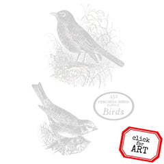Perching Birds Bird Rubber Stamps