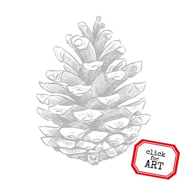 Pine Cone Rubber Stamp