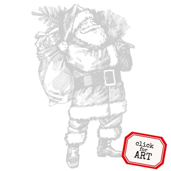 Santa Hat Rubber Stamp - Customizable Stamp Featuring Santa Stocking Cap!