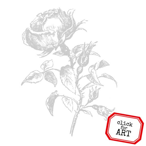 Vintage Rose Rubber Stamp