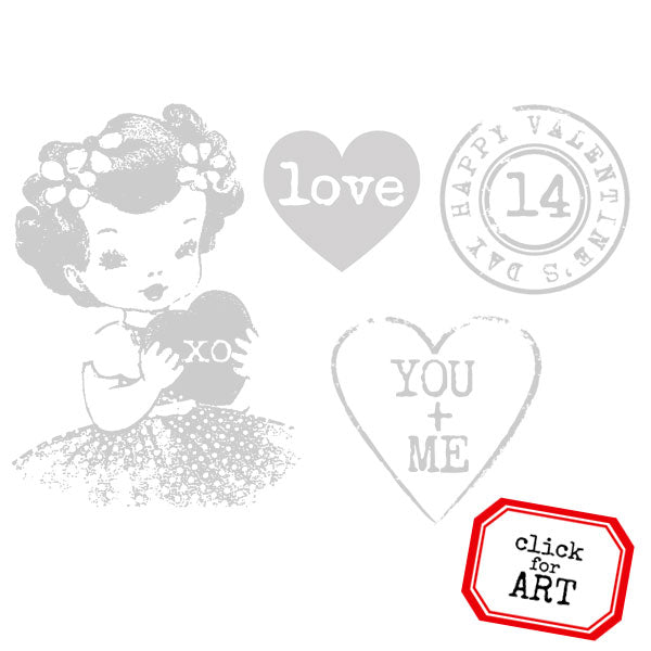 valentine rubber stamp