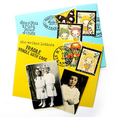 Wee WimZe Pen Pal Gal Wood Mount Rubber Stamp