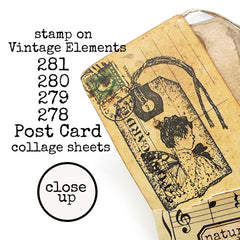 Tattered Tag Wood Mount Rubber Stamp