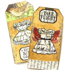 Wood Mount Dress Rubber Stamps