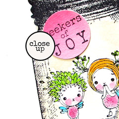 Wee WimZe Pen Pal Gal Wood Mount Rubber Stamp