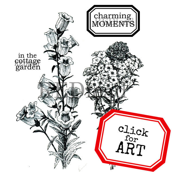 Charming Moments Cottage Flowers Rubber Stamp