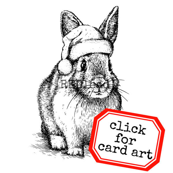 santa bunny rubber stamp