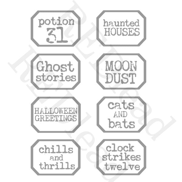 Halloween Potion 31 Little Labels Rubber Stamp