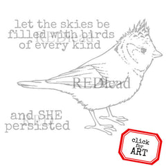 Let the Skies Be Filled with Birds Rubber Stamp