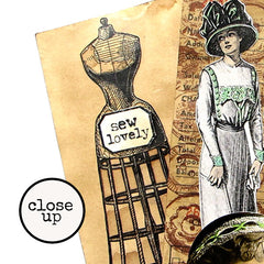 Vintage Dress Forms Rubber Stamp
