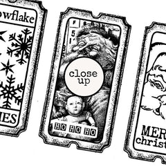 Snowflake Wishes Tickets Christmas Rubber Stamp