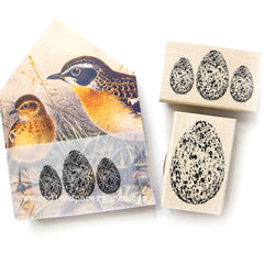 Speckled Egg Wood Mount Rubber Stamp