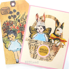 Gracie Garden Fairy Wood Mounted Rubber Stamp