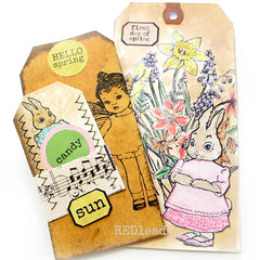 Aunt Bonnie Bunny Rabbit Rubber Stamp