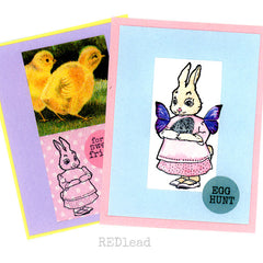 Aunt Bonnie Bunny Rabbit Rubber Stamp