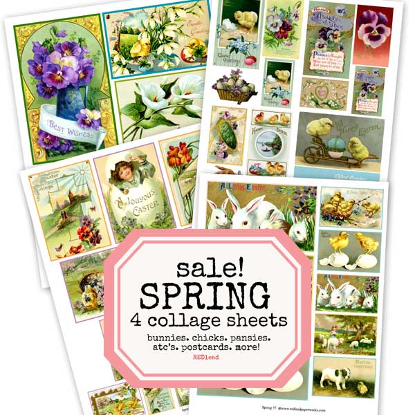 Spring Magazine Collage Happy Spring Collage Sheet Collection Sale