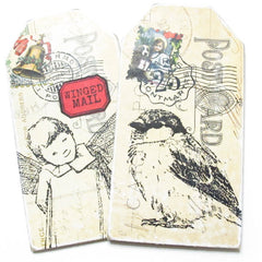 Winged Mail Bird Rubber Stamp