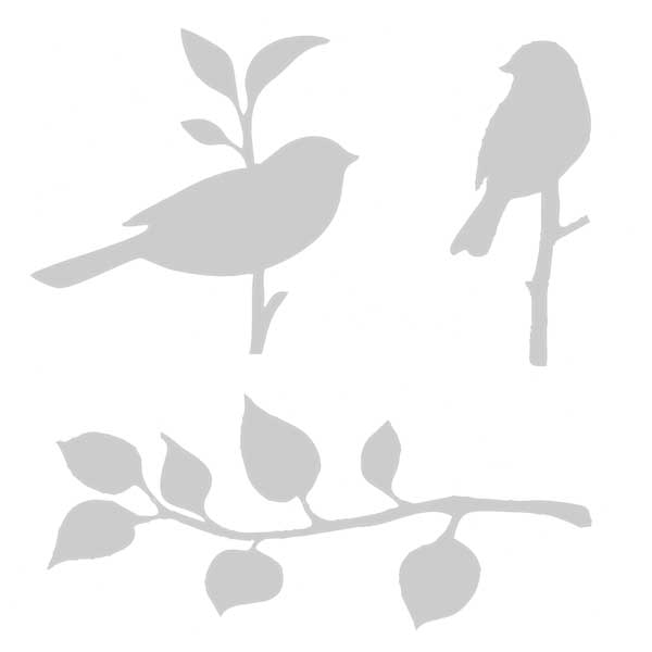 Afternoon Birds Stencil 6 x 6