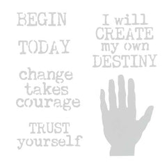 Begin Today Inspired Words Stencil 