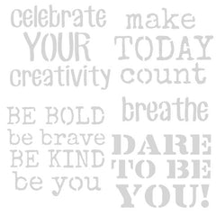 Celebrate Your Creativity Inspired Word Stencils 