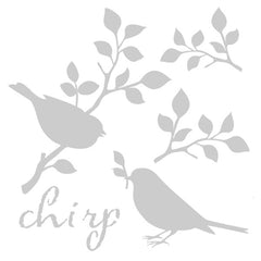 Chirp Bird Stencil 6 x 6