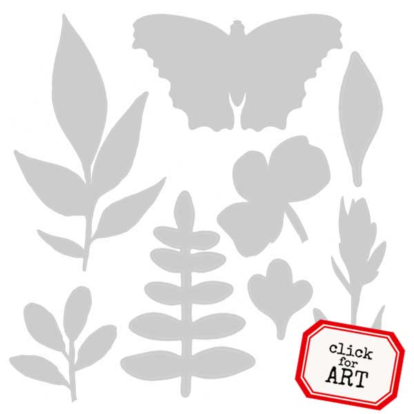 Red Lead Collage Art Stencils for Artists Crafters Makers 