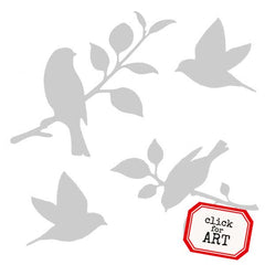 Red Lead Birds Art Stencil for Artists Crafters Makers