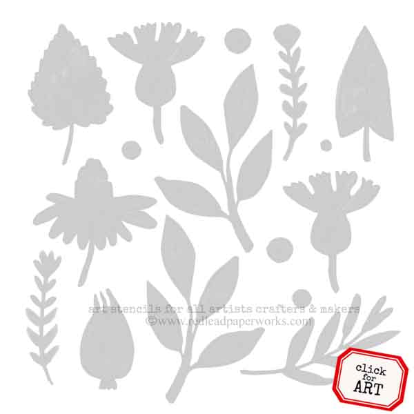 Red Lead Flower Stencils for all Artists Crafters and Makers