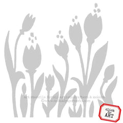 Tulips Stencil 6 x 6