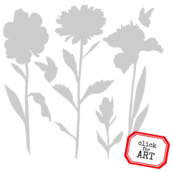 Wednesday Flowers Stencil 6 x 6