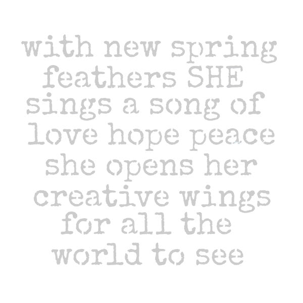 With New Spring Feathers Stencil 6 x 6