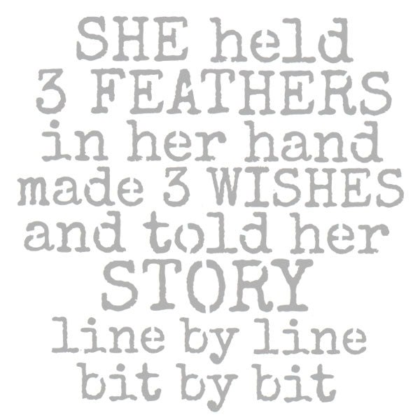 She Held 3 Feathers Stencil 6 x 6